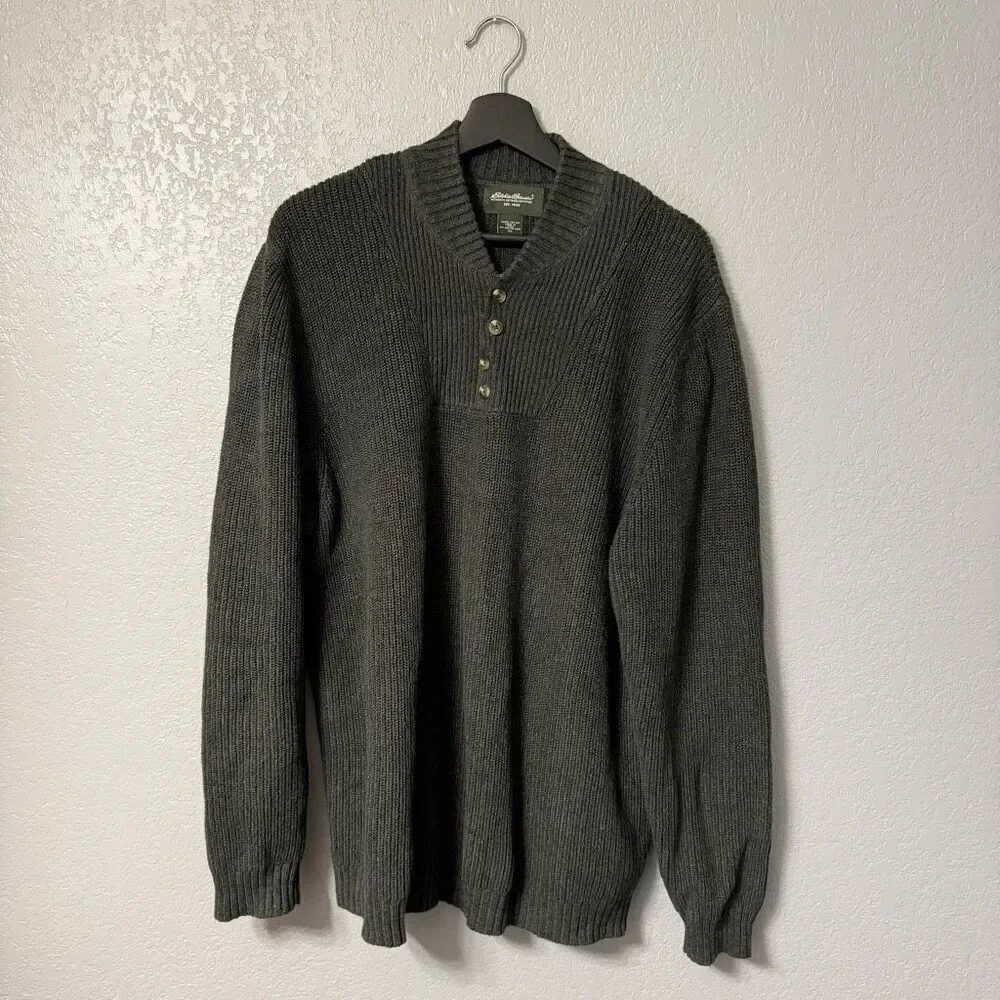 Eddie Bauer Men’s 100% Cotton Sweater size XL Dark Green